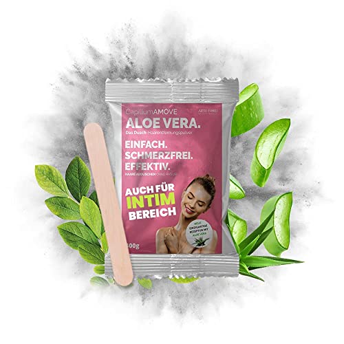 Capillum AMOVE Aloe Vera 500g Enthaarungscreme Intimbereich Frau - sanftes Enthaarungspulver Frauen schmerzfreie Dusch-Intim Enthaarungscreme Frauen ohne Zusatzstoffe mit neutralem Geruch von ARTE FIORI EXCLUSIVE PRODUCTS