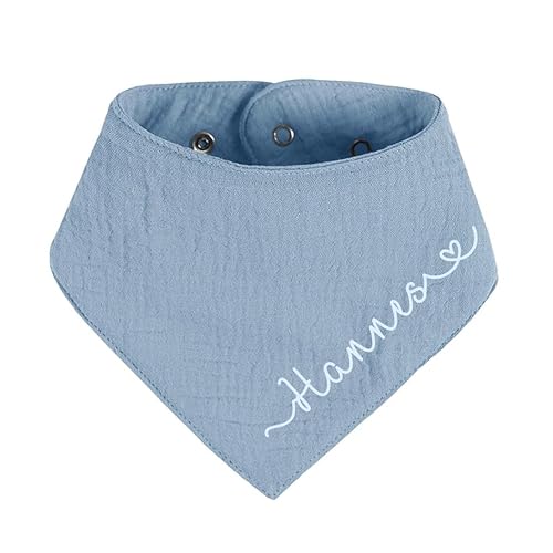 ARTEE Personalisiertes Halstuch Dreieckstuch aus Musselin Gaze 100% Baumwolle für Babies und Kleinkinder in 2 Grössen erhältlich, mit Namens Personalisierung aus OekoTex zertifiziertem Druckmaterial von ARTEE