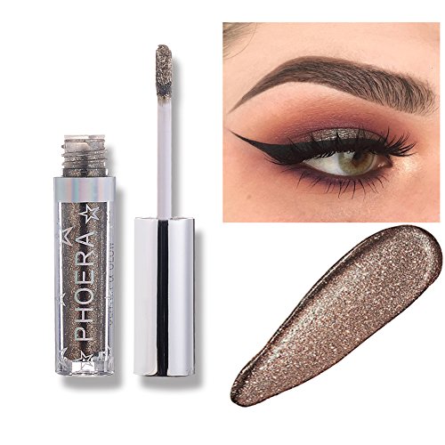 Lidschatten Glitzer,Monochromer Lidschatten Flüssiger Shiny Diamond Metallic Pigmente Wasserdicht, Lidschatten Augen Make-up von ARTIFUN