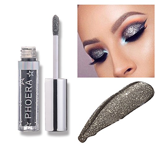 Lidschatten Glitzer,Monochromer Lidschatten Flüssiger Shiny Diamond Metallic Pigmente Wasserdicht, Lidschatten Augen Make-up von ARTIFUN