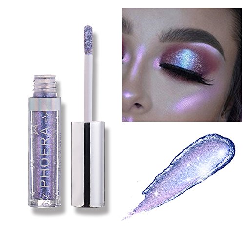 Lidschatten Glitzer,Monochromer Lidschatten Flüssiger Shiny Diamond Metallic Pigmente Wasserdicht, Lidschatten Augen Make-up von ARTIFUN