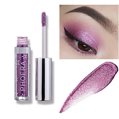 Lidschatten Glitzer,Monochromer Lidschatten Flüssiger Shiny Diamond Metallic Pigmente Wasserdicht, Lidschatten Augen Make-up von ARTIFUN