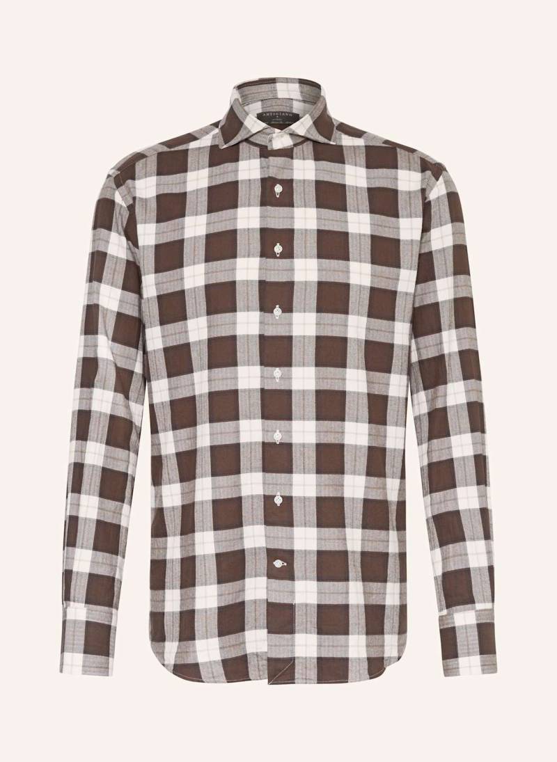 Artigiano Flanellhemd Classic Fit braun von ARTIGIANO