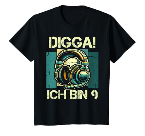 Digga! Ich Bin 9 Jahre 9. Geburtstag Junge Zocker Jungs T-Shirt von ARTIPALATI Geschenke