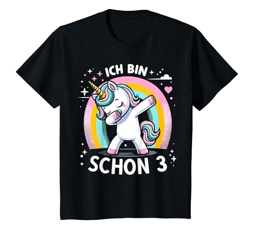 Kinder 3 Jahre Mädchen Geburtstag 3. Kindergeburtstag Süßes Einhorn T-Shirt von ARTIPALATI Geschenke