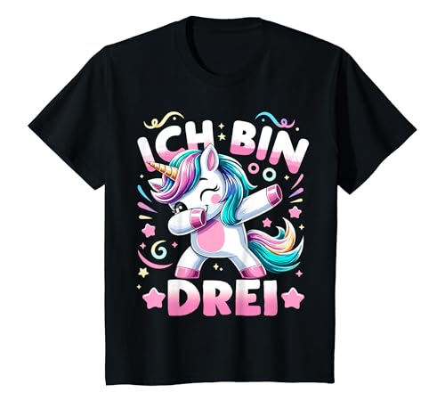 Kinder 3 Jahre Mädchen Geburtstag 3. Kindergeburtstag Süßes Einhorn T-Shirt von ARTIPALATI Geschenke