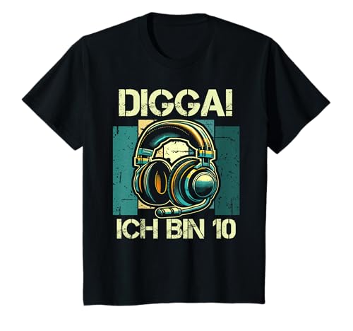 Digga! Ich Bin 10 Jahre 10. Geburtstag Junge Zocker Jungs T-Shirt von ARTIPALATI Geschenke