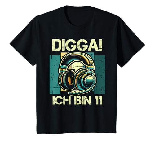 Digga! Ich Bin 11 Jahre 11. Geburtstag Junge Zocker Jungs T-Shirt von ARTIPALATI Geschenke