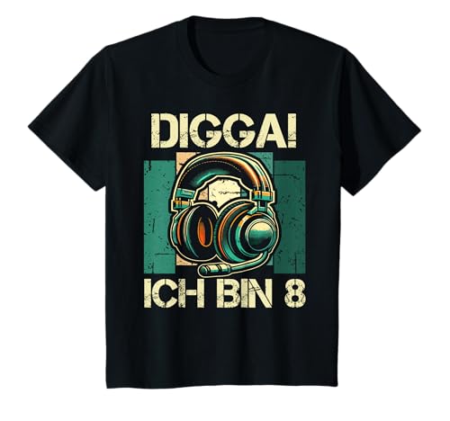 Digga! Ich Bin 8 Jahre 8. Geburtstag Junge Zocker Jungs T-Shirt von ARTIPALATI Geschenke