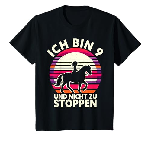 Ich Bin 9 Mädchen 9. Geburtstag Reiten Neun Jahre Pferd T-Shirt von ARTIPALATI Geschenke