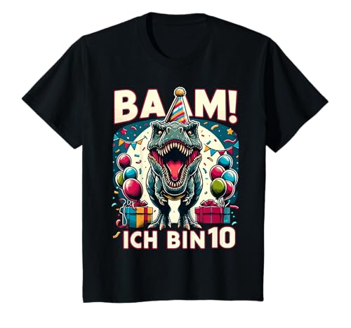 Kinder Ich bin 10 Jahre Junge 10. Geburtstag Dino Dinosaurier T-Shirt von ARTIPALATI Geschenke