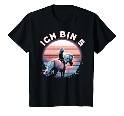 Kinder Ich bin 5 Geburtstag Jahre Pferd Reiten Mädchen T-Shirt von ARTIPALATI Geschenke