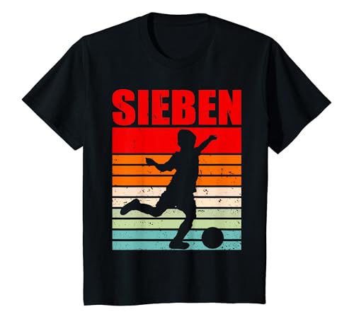 Kinder Junge 7 Jahre Fußball 7. Geburtstag Fußballer Sieben Jungs T-Shirt von ARTIPALATI Geschenke