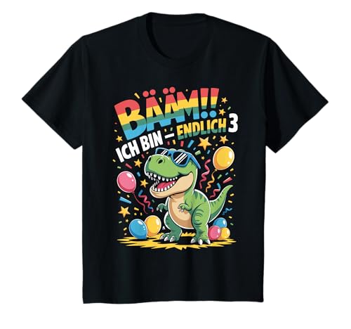 3. Geburtstag Junge Mädchen Bääm!!! Ich bin Endlich 3 Jahre T-Shirt von ARTIPALATI