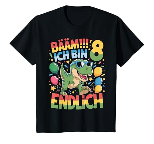 8. Geburtstag Junge Mädchen Bääm!!! Ich bin Endlich 8 Jahre T-Shirt von ARTIPALATI