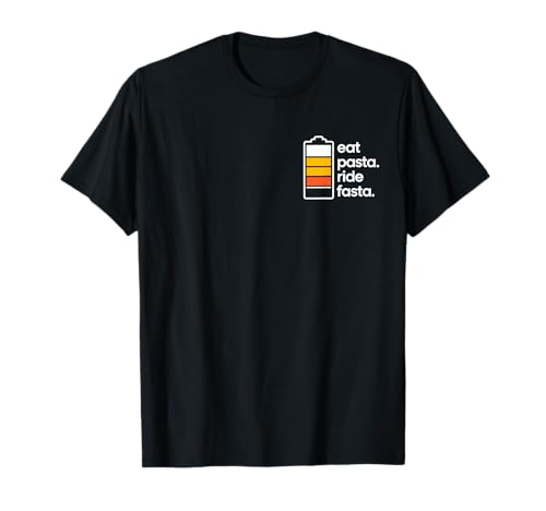 ARTIPALATI Eat Pasta Ride Fasta T-Shirt Schwarz S Unisex Erwachsene Radfahrer Triathlet Herren Damen Klassisch Crew-Ausschnitt Einfarbig Pull-On 1 Count von ARTIPALATI