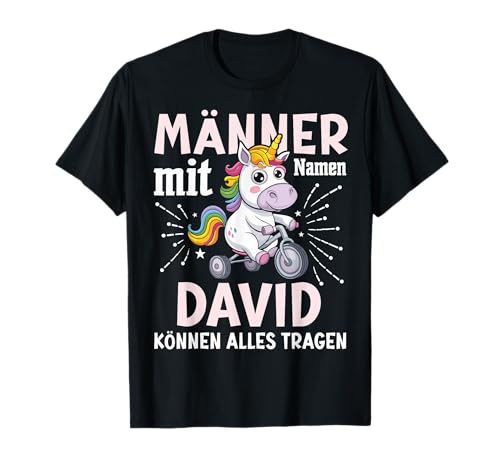 ARTIPALATI Herren Geburtstag T-Shirt David Einhorn Motiv Schwarz S von ARTIPALATI