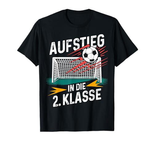 Aufstieg in die 2. Klasse Grundschüler Fußball Junge Jungs T-Shirt von ARTIPALATI