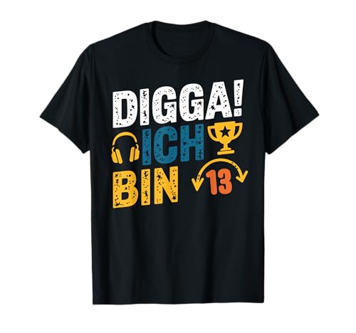 Digga Ich bin 13 Zocker 13. Geburtstag Junge Gamer Jungs T-Shirt von ARTIPALATI