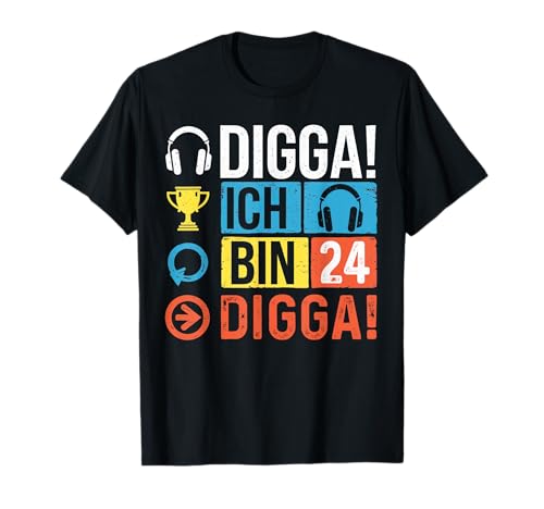 Digga Ich bin 24 Zocker 24. Geburtstag Junge Gamer Jungs T-Shirt von ARTIPALATI