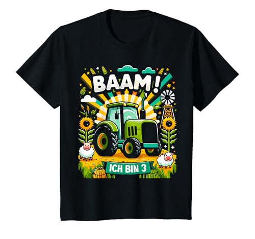 Kinder 3. Geburtstag Traktor 3 Jahre Landwirt Drei Bauer Ich Bin 3 T-Shirt von ARTIPALATI