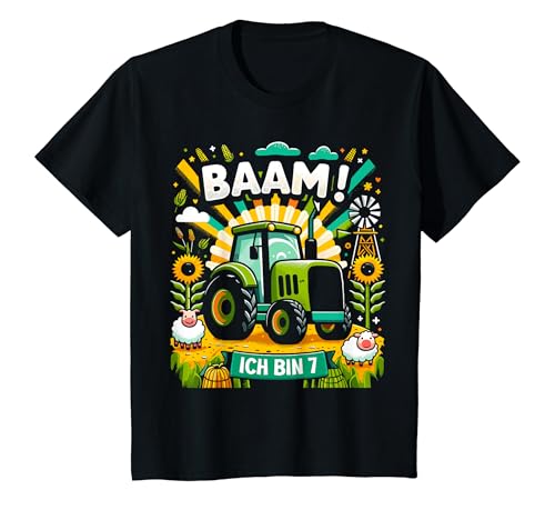 Kinder 7. Geburtstag Traktor 7 Jahre Landwirt Bauer Ich Bin 7 T-Shirt von ARTIPALATI