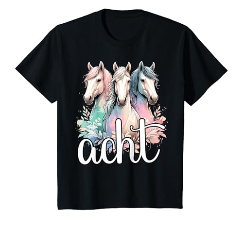 Kinder Acht 8 Jahre Mädchen Geburtstag Pferde Motiv Pferd T-Shirt von ARTIPALATI