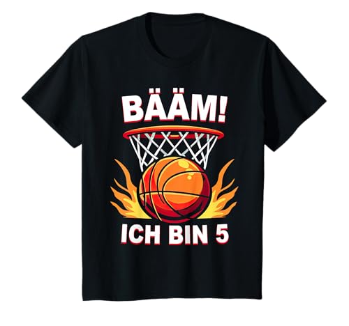 Kinder Bääm! Ich bin 5 Jahre Alt Junge Geburtstag Basketball Fünf T-Shirt von ARTIPALATI