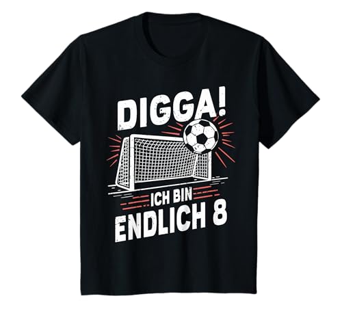 Kinder DIGGA! Ich Bin Endlich 8 Jahre 8. Geburtstag Junge Fußball T-Shirt von ARTIPALATI