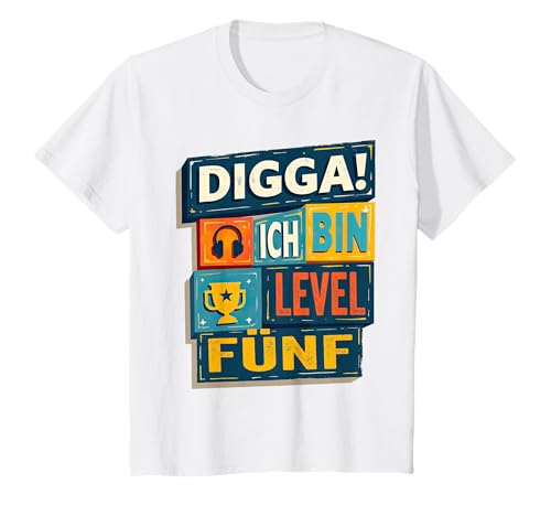 Kinder DIGGA! Ich bin 5 Fünf Jahre 5. Geburtstag Junge Gamer T-Shirt von ARTIPALATI