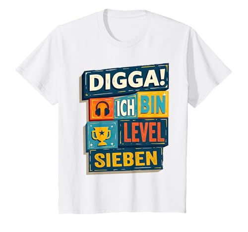 Kinder DIGGA! Ich bin 7 Sieben Jahre 7. Geburtstag Junge Gamer T-Shirt von ARTIPALATI