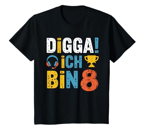 Kinder Digga Ich bin 8 Zocker 8. Geburtstag Junge Jungs Gamer T-Shirt von ARTIPALATI