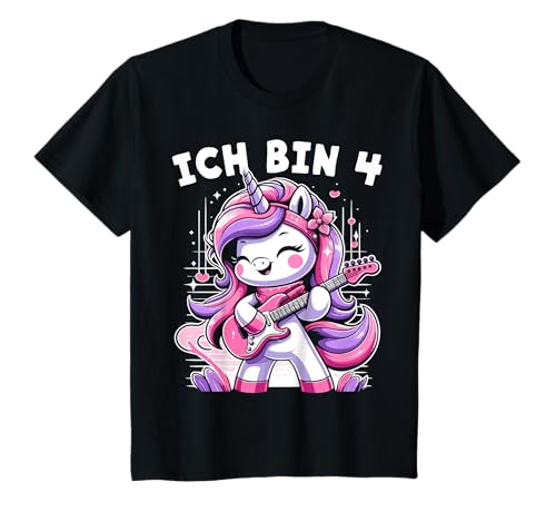 Ich bin 4 Jahre Alt Mädchen 4. Geburtstag Einhorn Vier T-Shirt von ARTIPALATI