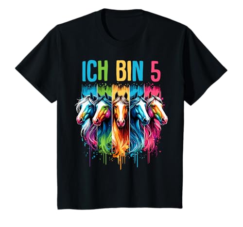 Ich bin 5 Geburtstag Pferde Mädchen Pferd 5 Jahre T-Shirt von ARTIPALATI