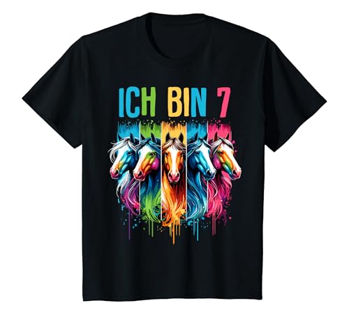 Kinder Ich bin 7 Geburtstag Pferde Mädchen Pferd 7 Jahre T-Shirt von ARTIPALATI