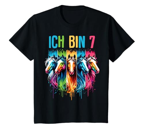 Ich bin 7 Geburtstag Pferde Mädchen Pferd 7 Jahre T-Shirt von ARTIPALATI