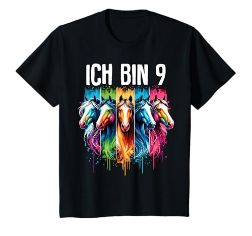 Ich bin 9 Pferde Mädchen Pferd Geburtstag 9 Jahre Reiten T-Shirt von ARTIPALATI