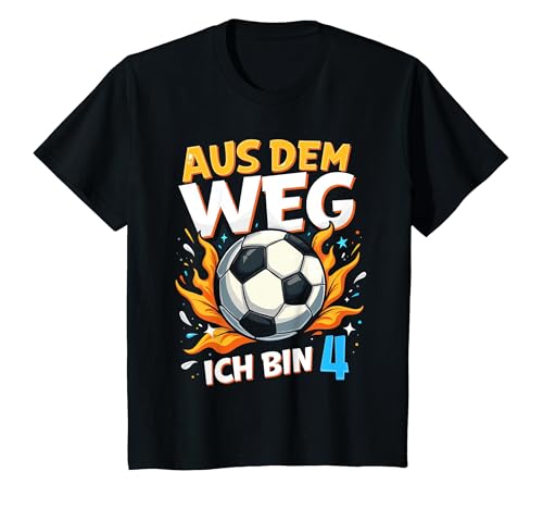 Kinder Junge Fußball Geburtstag Ich bin 4 Jahre Alt Fussball 4. T-Shirt von ARTIPALATI