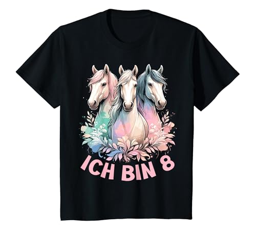 Kinder Pferde Mädchen Geburtstag 8 Jahre Pferd 8. Geburtstag Spruch T-Shirt von ARTIPALATI