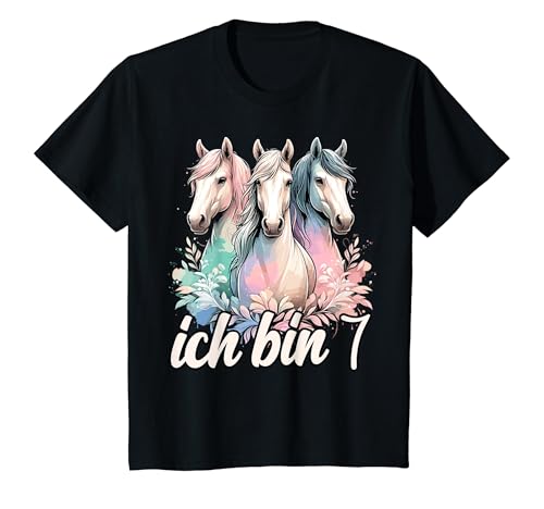 Kinder Pferde Mädchen Ich bin 7 7. Geburtstag Pferd Pferdemädchen T-Shirt von ARTIPALATI