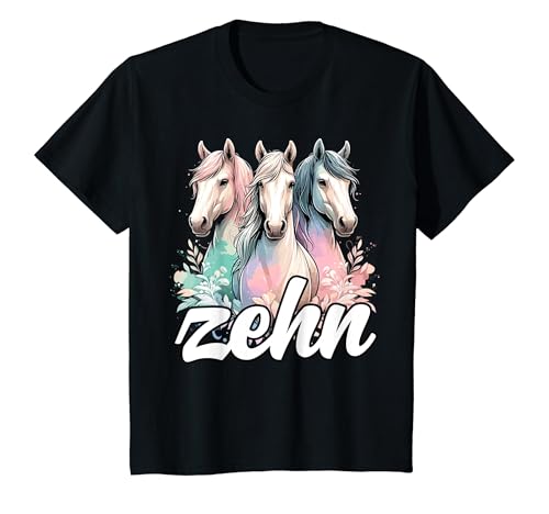 Kinder Zehn 10 Jahre Mädchen Geburtstag Pferde Motiv Pferd T-Shirt von ARTIPALATI
