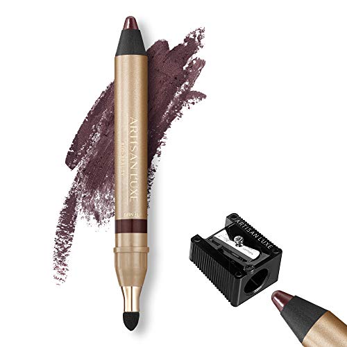 Artisan L'uxe Jumbo Eye Pencil für Smokey Eye, wasserfest & wischfest – Manueller Eyeliner-Spitzer mit Präzisions-Doppelklinge – Sue Devitt – Tempt (Farbton: Pflaumenbraun) von ARTISAN L’UXE