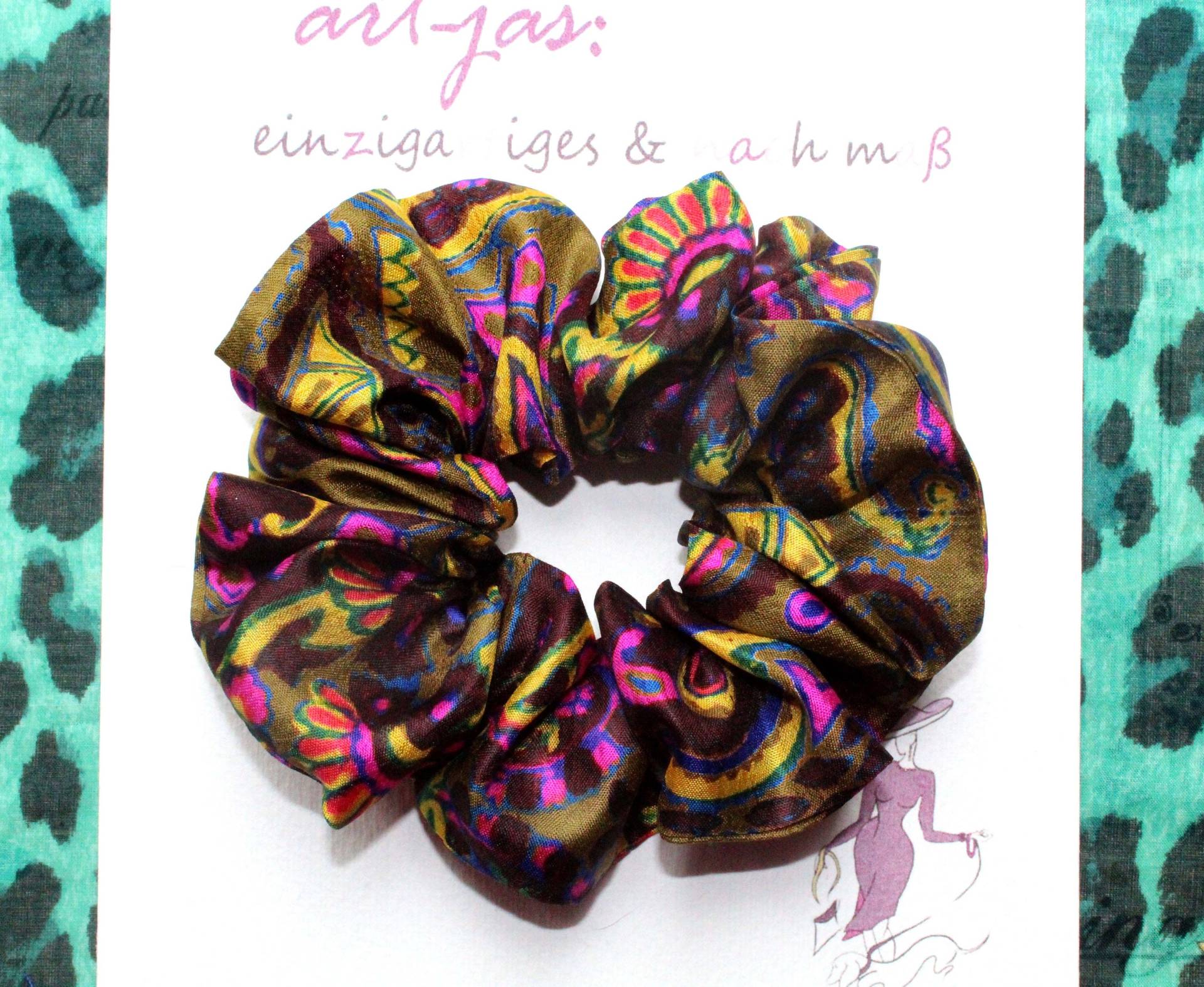 Scrunchie Haargummi Seide "Pop-Art", Neon Curry, Gelb Pink Seidenhaargummi, Designer Scrunchie Scrunchy Scrunchie Haargummi Seide "Pop-Art", Neon Curry, Gelb Pink Seidenhaargummi, Designer Scrunchie Scrunchy von ARTJAScom