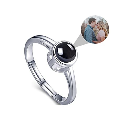 ARTLF Personalisierte Foto Projektionsringe für Paare 100 Sprachen Ich liebe dich Projektionsring 925er Sterlingsilber Verlobungsringe für Sie und Ihn Verstellbarer Ehering für Freund Freundin Paare von ARTLF