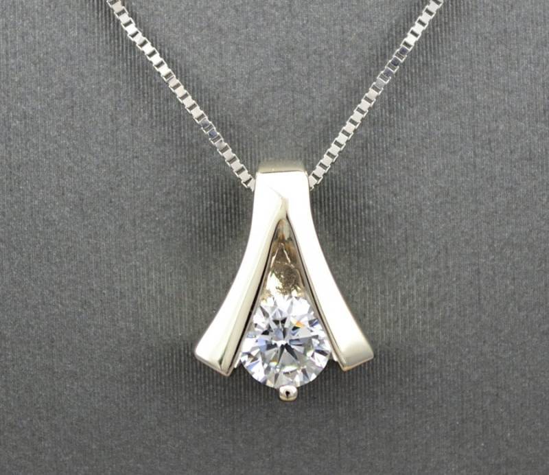 0.17Ct Lab Grown Diamant Einsteinanhänger/Diamantkette Mit Einem Stein Ein-Stein Anhänger Alle Goldfarben von ARTMANJEWELRY