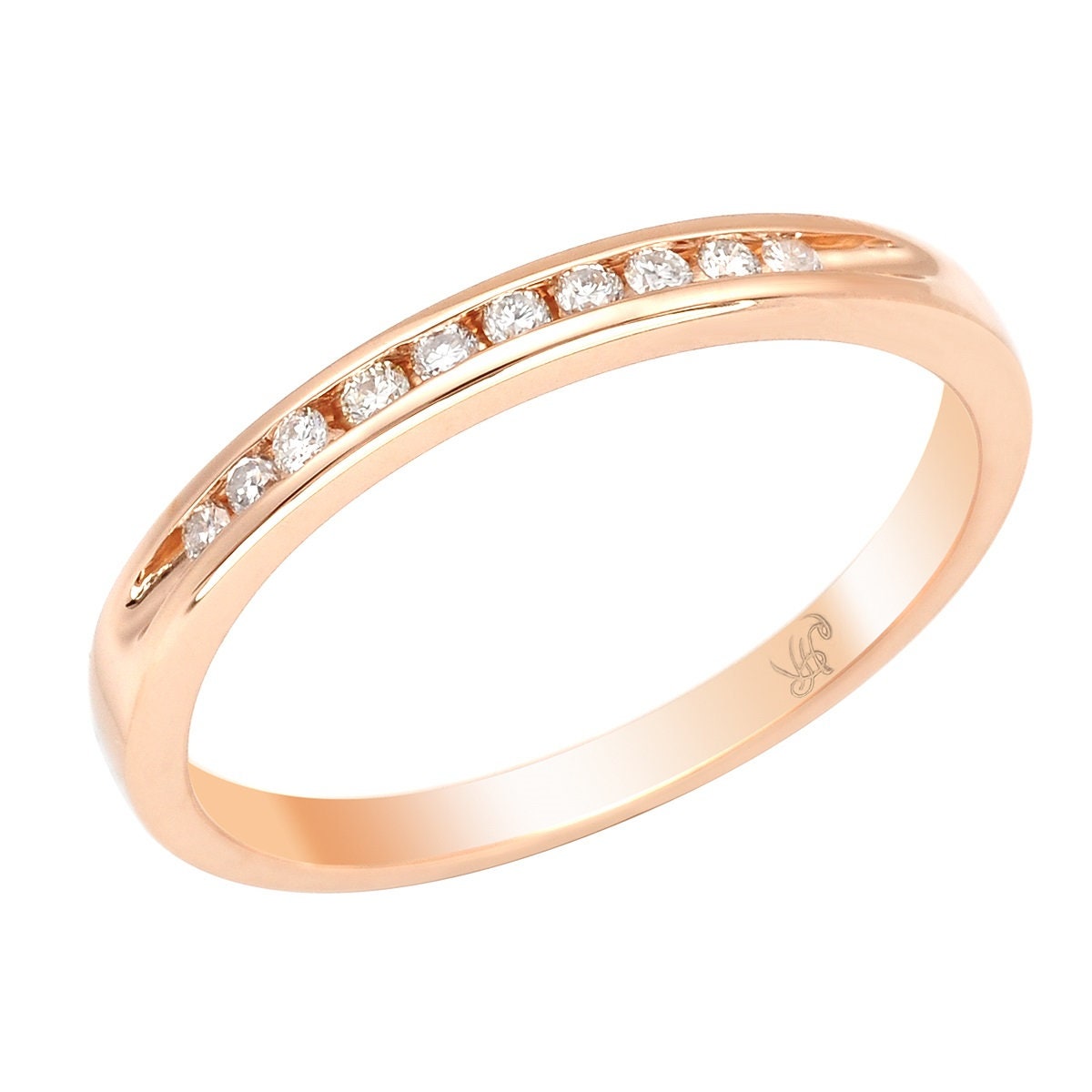 14K Gold Diamant Ehering .15Ct Channel Set Jubiläumsring von ARTMANJEWELRY