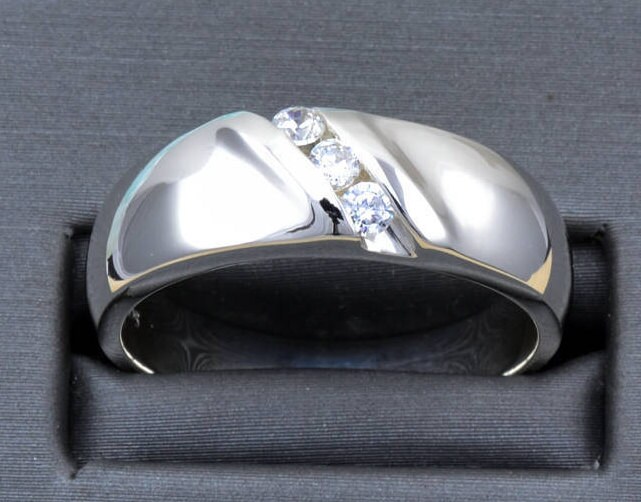 14K Gold Herren Diamant Ring, Channel-Set Jubiläum Band von ARTMANJEWELRY