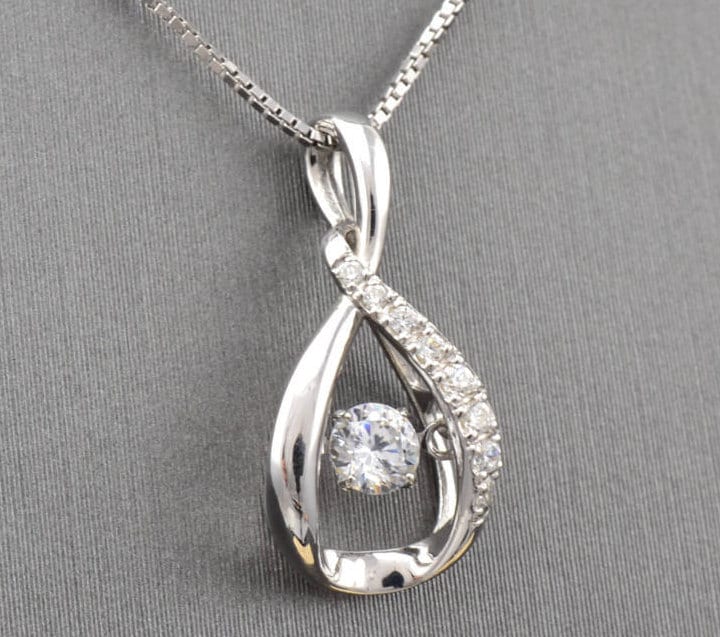 14Kt Gold/Silber Simulierte Diamant Pave Halskette von ARTMANJEWELRY