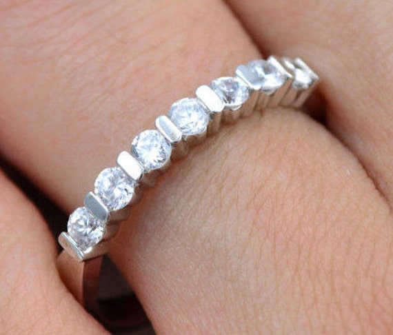 Bar-Set Band Jahrestag Mit Künstlichen Diamanten/Ehering 7 Steinen Bar Set Valentinstag Geschenk Muttertagsgeschenk Geburtstagsgeschenk Ihr von ARTMANJEWELRY