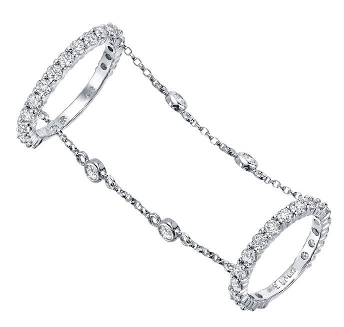 Weißgold-Diamantring, 1, 7 Ct Runde Diamanten, Modering von ARTMANJEWELRY